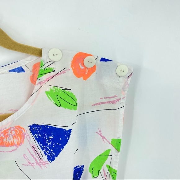 Vintage 90s Romper Abstract shapes Small - Picture 4 of 5